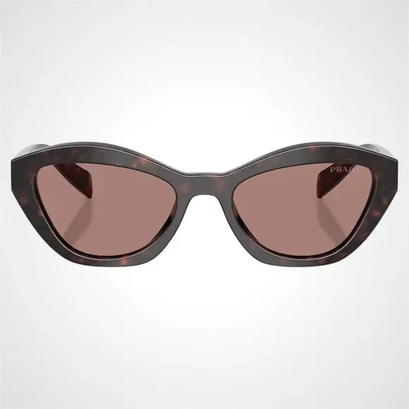 New PRADA Sunglasses Brown Root Tortoise Butterfly Brown Lens - Picture 2 of 6